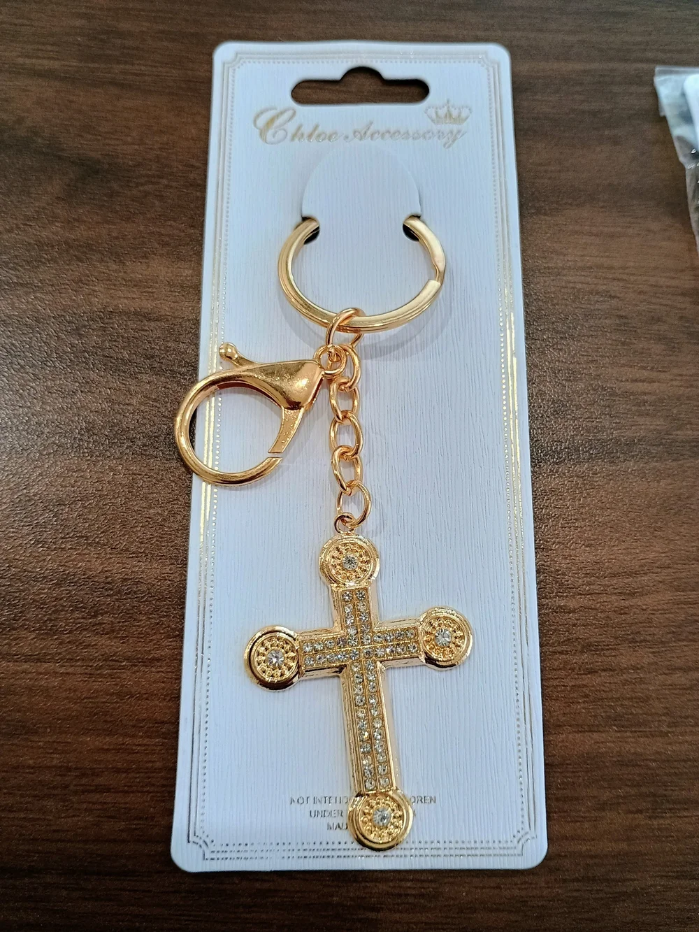Gold Cross Keychain Card Holder